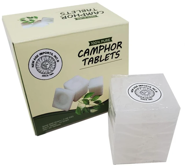 Main image of Camphor Tablets | Premium Quality Refined Camphor Blocks 100% Natural for Incense, Aromatherapy, Odor Eliminator, Puja, Alcanfor by Imports, Inc. (200 Grams)