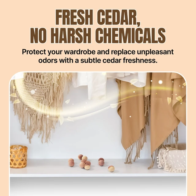 Alt view image 5 of 7 - Cedar Moth Balls for Clothes Storage - Mothballs for Indoor Use | Fresh Scented, 100% Natural Repellent, Great for Clothes, Closets & Drawers - Moth Protection