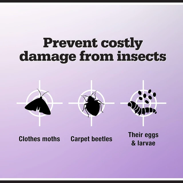 Alt view image 4 of 7 - Moth-Tek Lavender Moth Ball Packets - 12 oz | Closet & Drawer Moth Killer - Kills Clothes Moths - Carpet Beetles - Eggs & Larvae - No Mess Flat Storage Protection