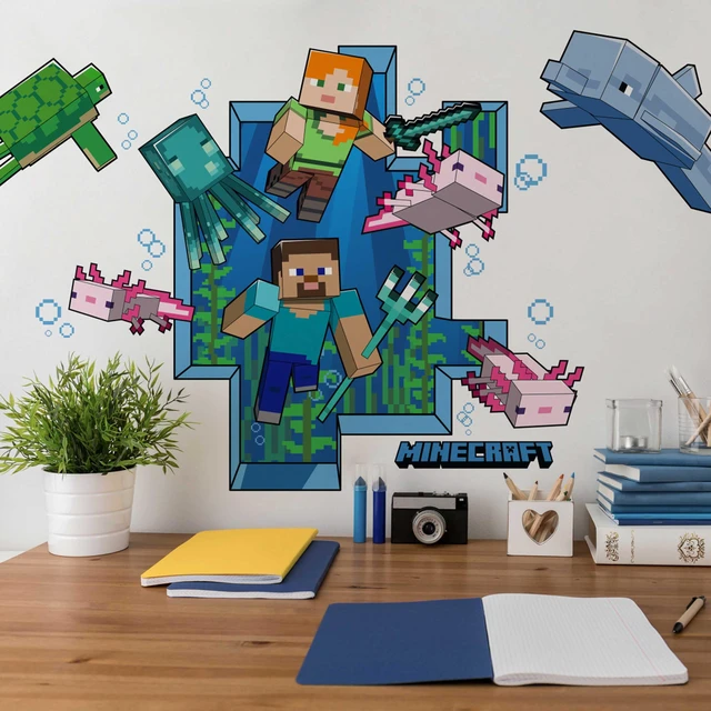 Alt view image 3 of 3 - RMK5005GM Minecraft Giant Peel and Stick Wall Decal