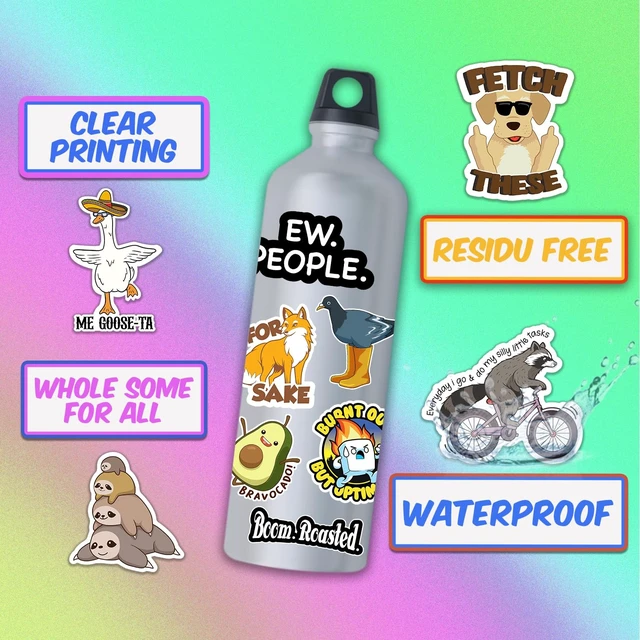 Alt view image 4 of 7 - 400 Pcs Funny Stickers for Adults Dirty Humor, Water Bottles Waterproof Cool Stickers for Laptop, Bumper, Phone, Hard Hats, Sarcastic, Scrapbooking (400)