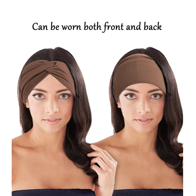 Alt view image 6 of 7 - 10 PCS Extra Wide Turban Headbands for Women, Non-Slip Head Bands | Soft Stretch Fabric, African Turban Style, Boho Head Wrap, Hair band for Yoga, Workout, Daily Wear & Travel (Pink)