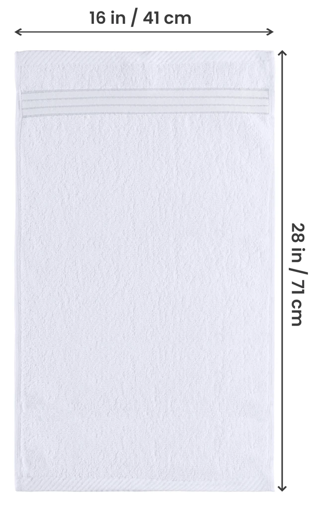 Alt view image 2 of 7 - 6 Piece Hand Towels Set, 16x28 in, 100% Cotton, White | Premium Lightweight Ring Spun Cotton Hand Towels - Highly Absorbent, Quick-Drying, Ideal for Travel, Camp, Hotel & Spa
