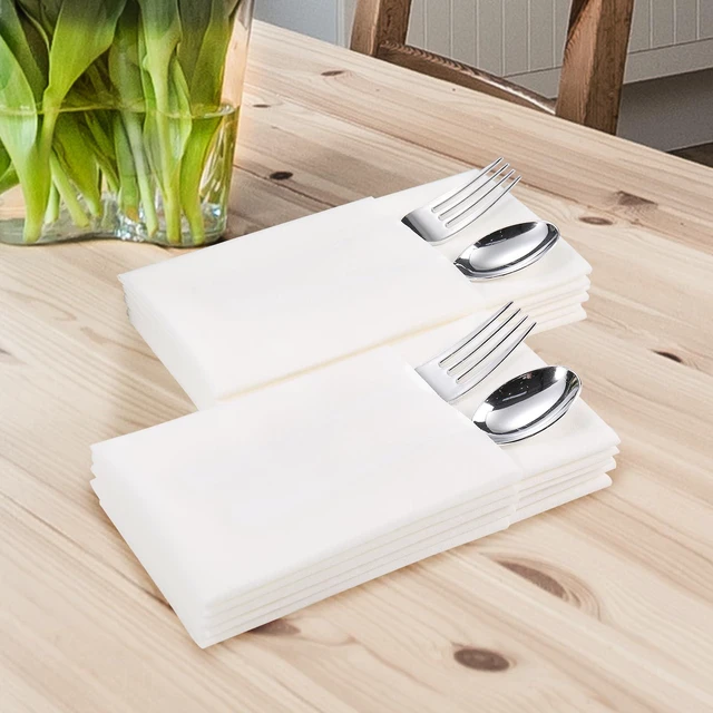 Alt view image 5 of 7 - 200 Pack Disposable Guest Towels Soft and Absorbent Linen Feel Paper Hand Towels Decorative Bathroom Hand Napkins for Kitchen, Parties, Weddings,Halloween