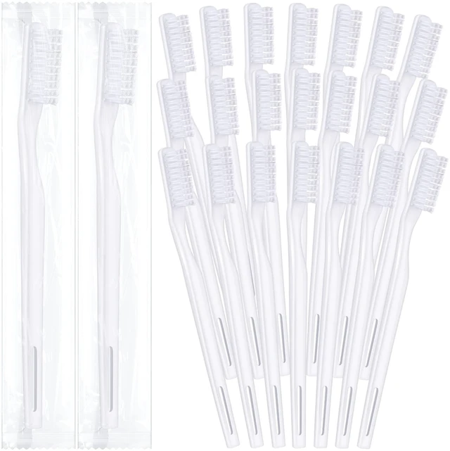 Main image of 200 Pcs Individually Wrapped Bulk Toothbrush, Disposable Toothbrush | Soft Bristle Toothbrushes, for Adult Guests Travel Hotel Donation Home, Single Use, White