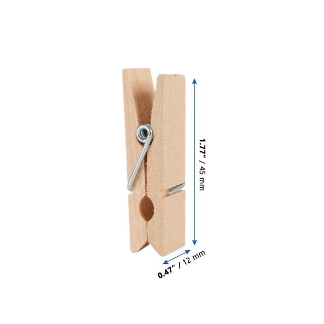 Alt view image 2 of 7 - 500 PCS Wooden Clothes Pins, 1.77 x 0.47 inch Mini Clothespins Wood Spring Clips, Clothes Pegs for Pictures, Crafts, Snacks