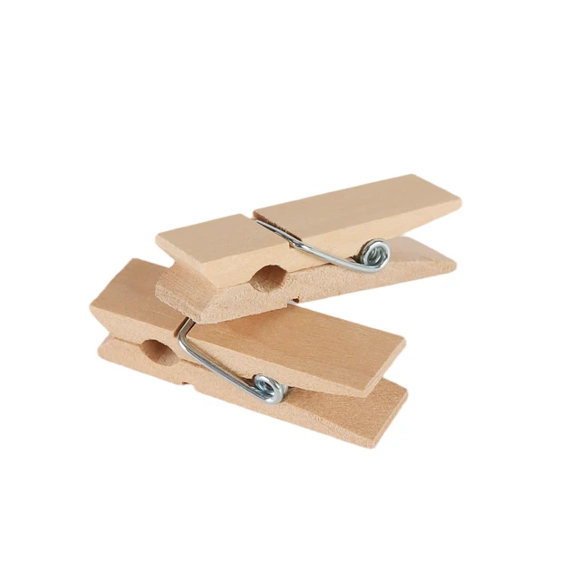 Alt view image 3 of 7 - 500 PCS Wooden Clothes Pins, 1.77 x 0.47 inch Mini Clothespins Wood Spring Clips, Clothes Pegs for Pictures, Crafts, Snacks