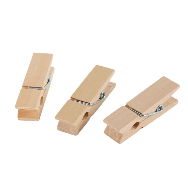 Alt view image 4 of 7 - 500 PCS Wooden Clothes Pins, 1.77 x 0.47 inch Mini Clothespins Wood Spring Clips, Clothes Pegs for Pictures, Crafts, Snacks