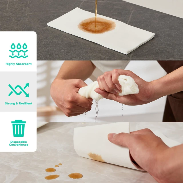 Alt view image 6 of 7 - 200PACK Disposable Hand Towels for Bathroom, Soft and Absorbent Paper Guest Towels Disposable Decorative Bathroom Hand Napkins for Kitchen, Parties, Weddings, Dinners