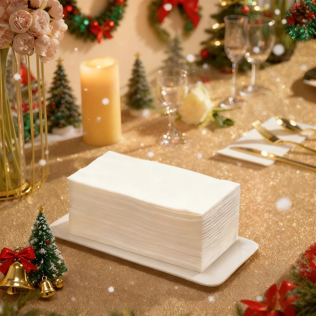 Alt view image 7 of 7 - 200PACK Disposable Hand Towels for Bathroom, Soft and Absorbent Paper Guest Towels Disposable Decorative Bathroom Hand Napkins for Kitchen, Parties, Weddings, Dinners
