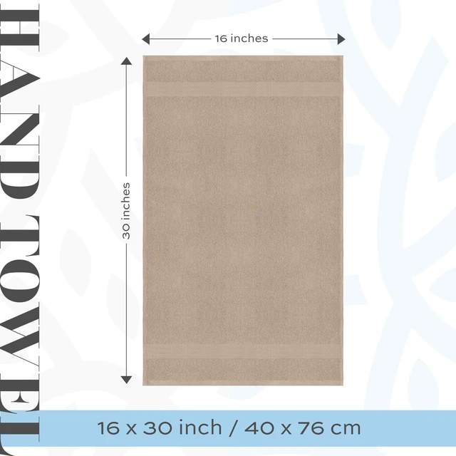Alt view image 4 of 7 - Luxury Taupe Hand Towels - 100% Turkish Cotton, 16x30, 6 Pack | Soft, Highly Absorbent 650 GSM Bathroom Hand Towels for Spa, Hotel, Salon, Premium Hotel Collection