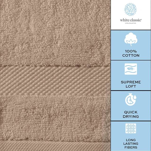 Alt view image 7 of 7 - Luxury Taupe Hand Towels - 100% Turkish Cotton, 16x30, 6 Pack | Soft, Highly Absorbent 650 GSM Bathroom Hand Towels for Spa, Hotel, Salon, Premium Hotel Collection
