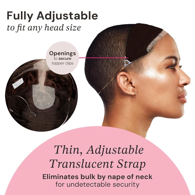 Alt view image 3 of 6 - LaceTop Grip Comfort Band for Toppers Hair & Wiglets, NonSlip, Glueless Velvet Wig Band for Large Base Hairpieces, Adjustable Top Grip for Hair Topper & Wigs, Brown, Large