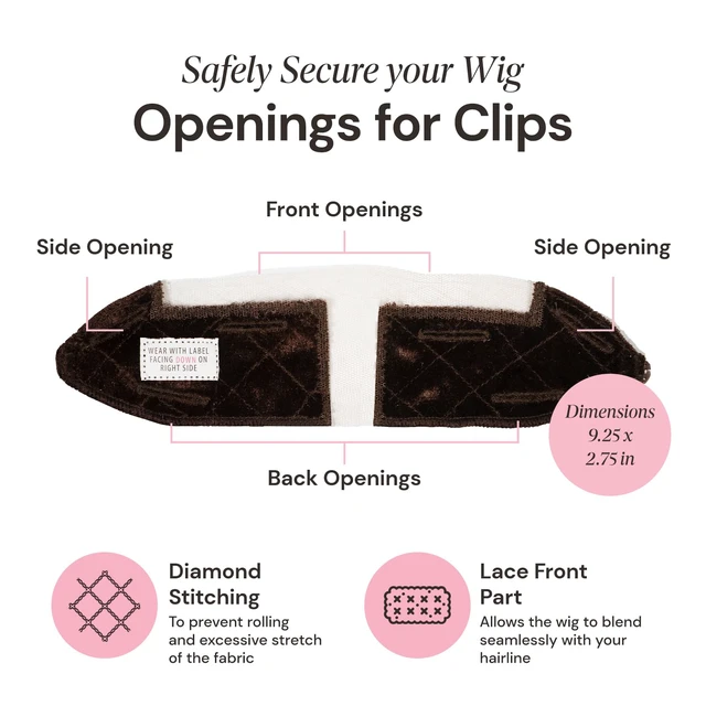 Alt view image 5 of 6 - LaceTop Grip Comfort Band for Toppers Hair & Wiglets, NonSlip, Glueless Velvet Wig Band for Large Base Hairpieces, Adjustable Top Grip for Hair Topper & Wigs, Brown, Large