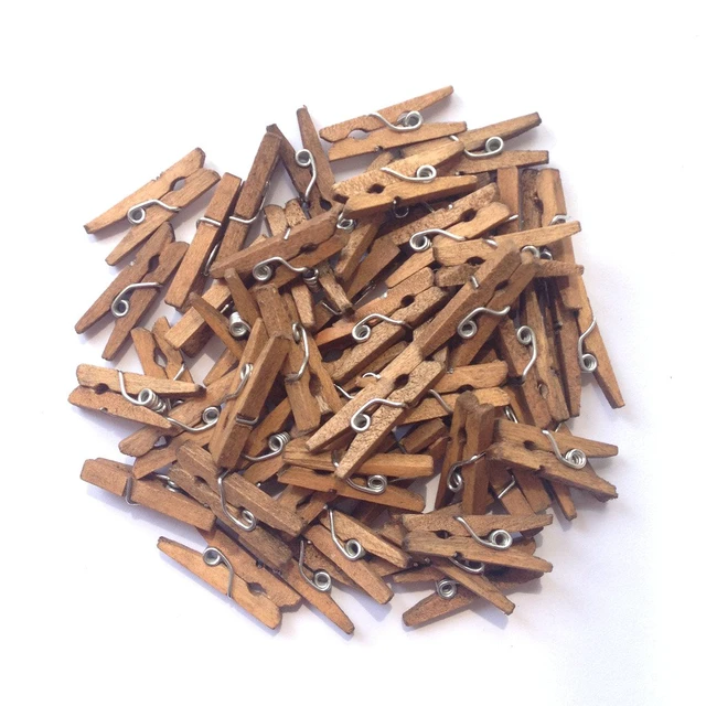 Alt view image 2 of 3 - Wooden Mini Clothespins 500 Per Pack 1" 2.5cm (Jacobean)
