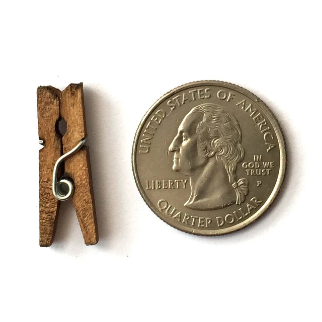 Alt view image 3 of 3 - Wooden Mini Clothespins 500 Per Pack 1" 2.5cm (Jacobean)