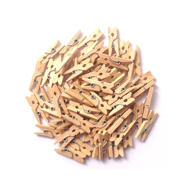 Alt view image 3 of 3 - Wooden Mini Clothespins 500 Per Pack 1" 2.5cm (Natural)