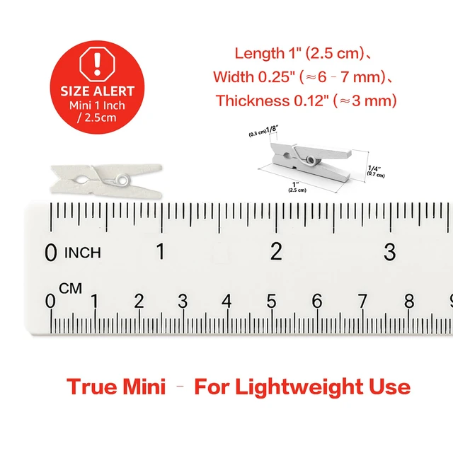 Alt view image 6 of 6 - Wooden Mini Clothespins 500 Per Pack 1" 2.5cm (White)