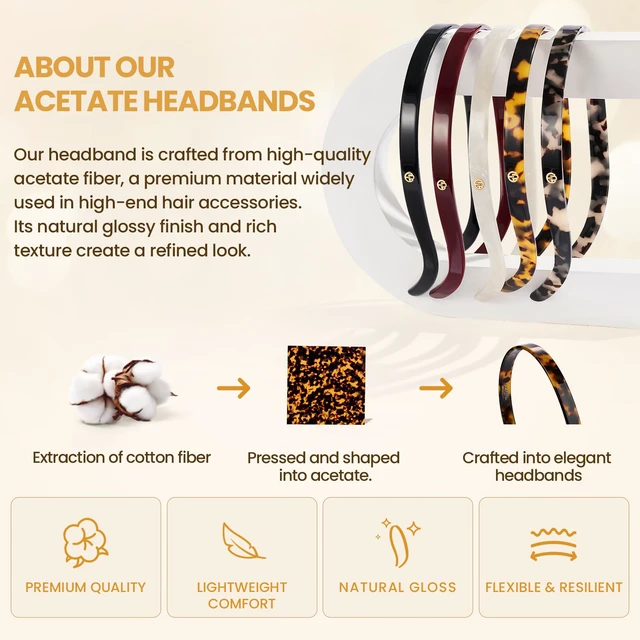 Alt view image 5 of 7 - Hair Band for Eyewear, No Pressure, Non Slip Fashion Thin Headbands for Women - Tortoise - Hairband for Women's Hair
