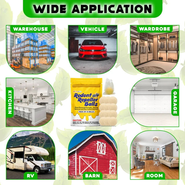 Alt view image 4 of 7 - Mothballs, 12 Pack Mouse Repellent Balls, Plant-Based Formula | Rodent repellent balls, Natural Rat and Mice Deterrent, Get Rid of Rodents from Garage, RV, Barn, Boat, Garden, and Home