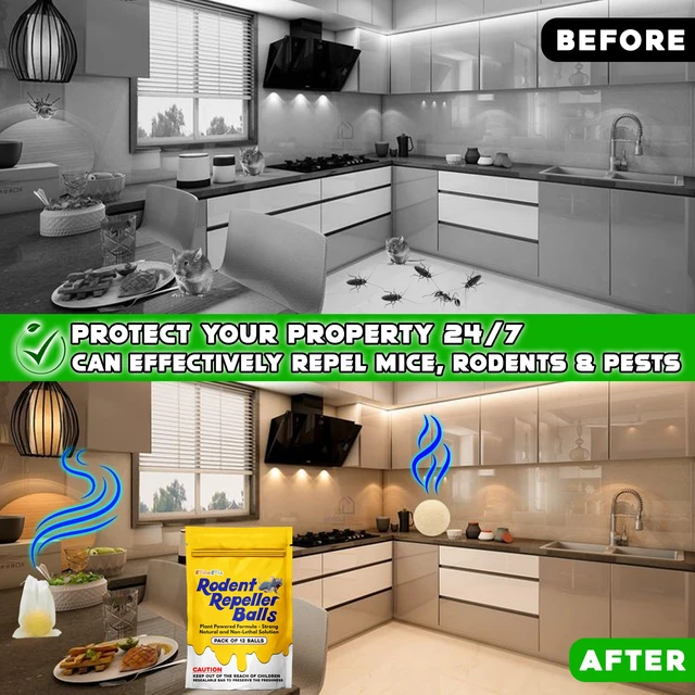 Alt view image 5 of 7 - Mothballs, 12 Pack Mouse Repellent Balls, Plant-Based Formula | Rodent repellent balls, Natural Rat and Mice Deterrent, Get Rid of Rodents from Garage, RV, Barn, Boat, Garden, and Home