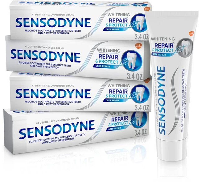 Main image of Repair and Protect Whitening Toothpaste, 3.4 oz (Pack of 4) | Toothpaste for Sensitive Teeth and Cavity Prevention