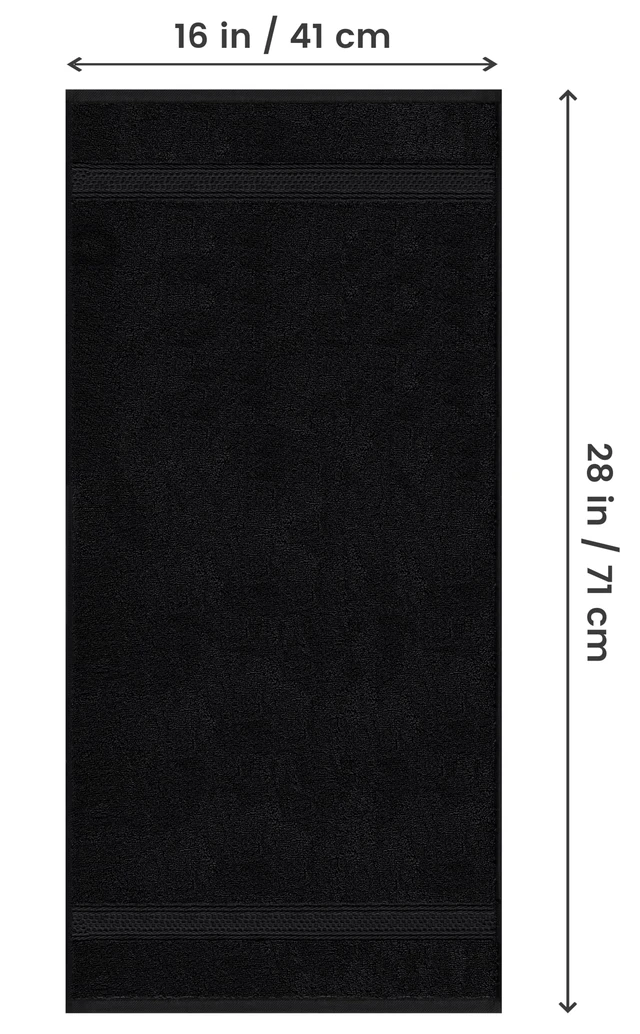 Alt view image 2 of 7 - 6 Pack Premium Hand Towels, 16x28 in, 600 GSM Cotton, Black | Premium Ultra-Soft Lightweight Ring Spun Cotton Hand Towels - Highly Absorbent, Ideal for Bathroom, Gym, Spa & Hotel