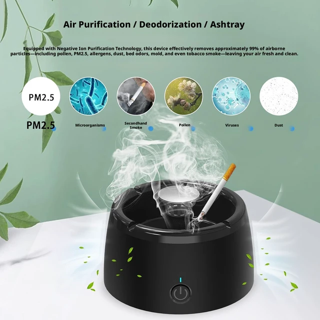 Alt view image 5 of 7 - Smokeless Ashtrays for Cigarettes Indoor,Smokeless Ash tray for Home,smoke buddy Air Purifier,smoke eaters for cigarette smoke