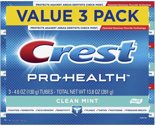 Main image of Pro-Health Smooth Formula Toothpaste, Clean Mint, 4.6 oz, Pack of 3 (Packaging May Vary)