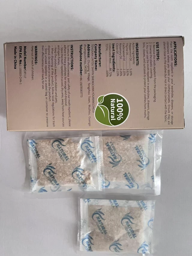 Alt view image 3 of 7 - 10 Pack Natural Moth Repellent for Clothes Indoor Use, Alternative Moth Balls Moth Traps for Clothes, Peppermint and Thyme Essential Oils Effectively Keep Moths Away from Closet Drawers Woolen Silk