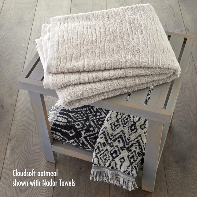 Alt view image 6 of 7 - CloudSoft Hand Towel Set, 2-Piece, 100% Cotton Luxury, Oatmeal | Premium spa-level quality. 600 GSM weight. Ultra plush & absorbent. For use in the bathroom, kitchen, bar or any sink space.
