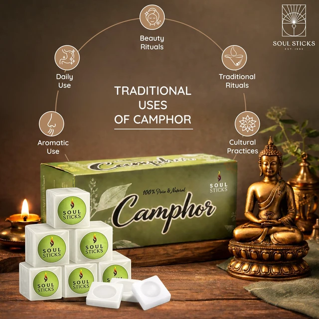 Alt view image 3 of 7 - Natural Camphor Blocks,Pure Camphor Tablets for Aromatherapy & Puja - Alcanfor en Bloques, Alcanfor en Bolitas, Kapoor for Pooja (300 Grams (64 Tablets))