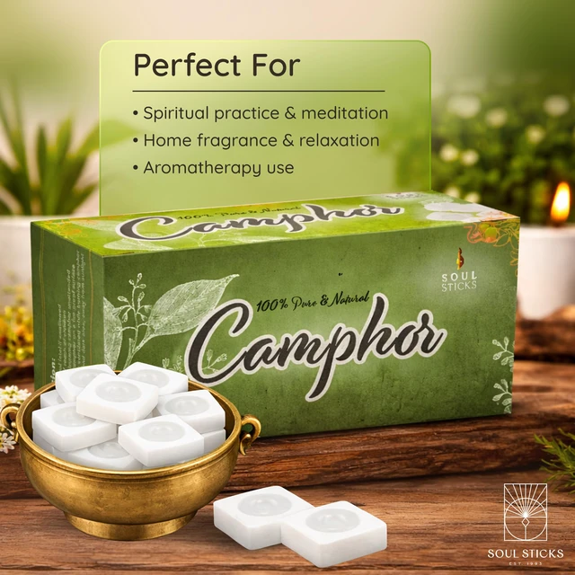 Alt view image 5 of 7 - Natural Camphor Blocks,Pure Camphor Tablets for Aromatherapy & Puja - Alcanfor en Bloques, Alcanfor en Bolitas, Kapoor for Pooja (300 Grams (64 Tablets))