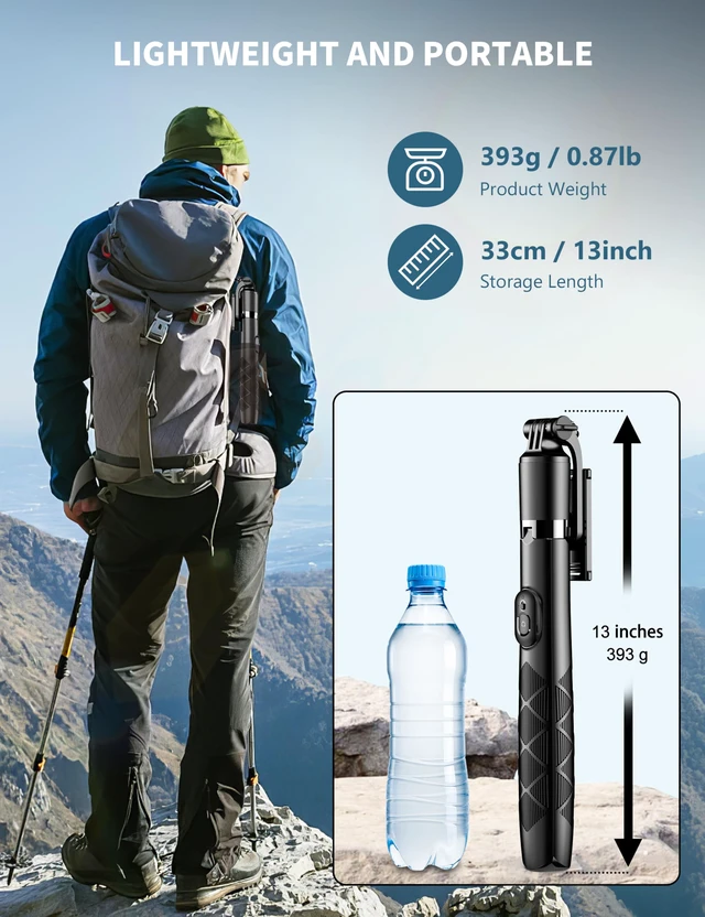 Alt view image 5 of 7 - 71" Phone Tripod & Selfie Stick, All in One Extendable Cell Phone Tripod with Wireless Remote, Tripods Stand for iPhone & Travel Selfie Stick 360° Rotation Compatible with iPhone Android, Camera