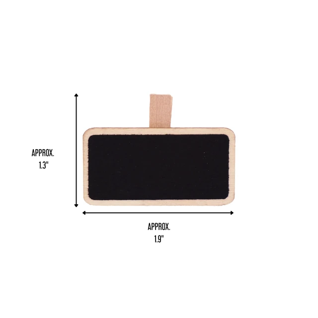 Alt view image 3 of 6 - 72 Count Chalkboard Signs Clips - Rectangle Wood Framed 2" x 1.5" Wooden Blackboard for Crafts, Home Decor, and Organization, Perfect for Special Occasions and Events Decoration