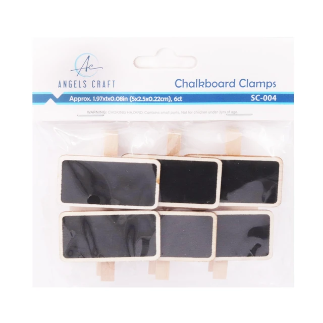 Alt view image 2 of 6 - 72 Count Chalkboard Signs Clips - Rectangle Wood Framed 2" x 1.5" Wooden Blackboard for Crafts, Home Decor, and Organization, Perfect for Special Occasions and Events Decoration