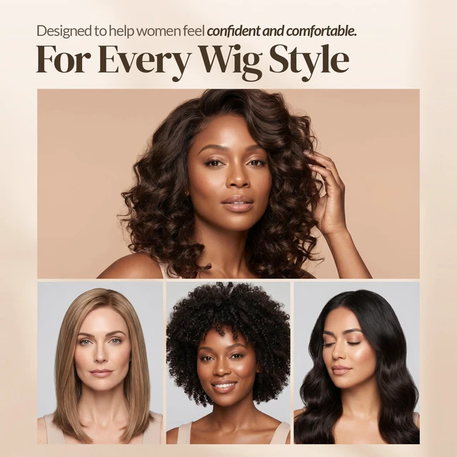 Alt view image 4 of 7 - Wigrip, Premium Lace Wig Band for Women, Fully Adjustable & Reinforced Lace Wig Grip Band by Hairline, Comfortable and Secure Glueless Velvet Headband, Chocolate Brown
