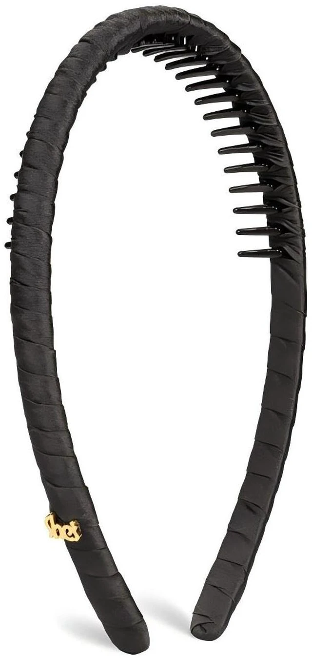 Main image of Thin Headband for Women, Non-Slip Hair Band with Teeth, Black | Polyester & Plastic, Non-Slip Teeth Design, Strong Hold Grip, Classic Style, Durable