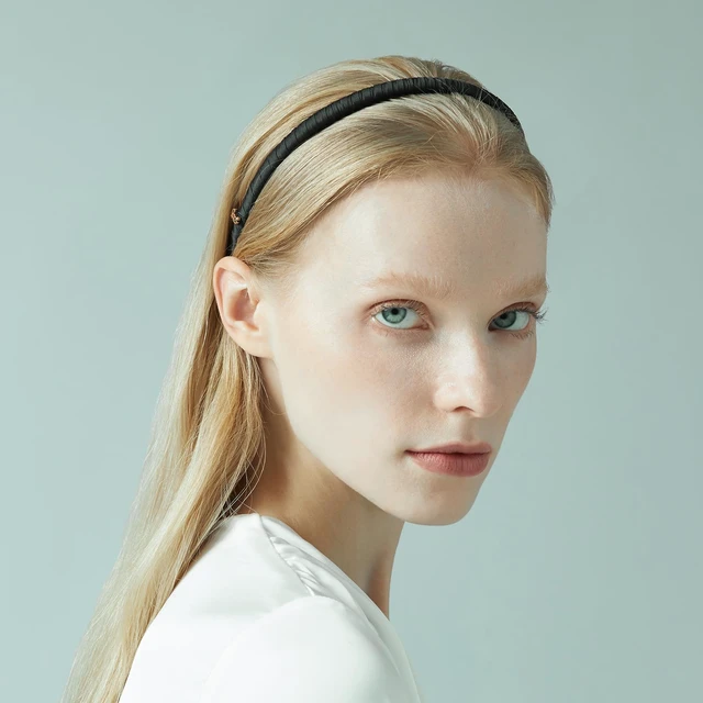 Alt view image 4 of 7 - Thin Headband for Women, Non-Slip Hair Band with Teeth, Black | Polyester & Plastic, Non-Slip Teeth Design, Strong Hold Grip, Classic Style, Durable