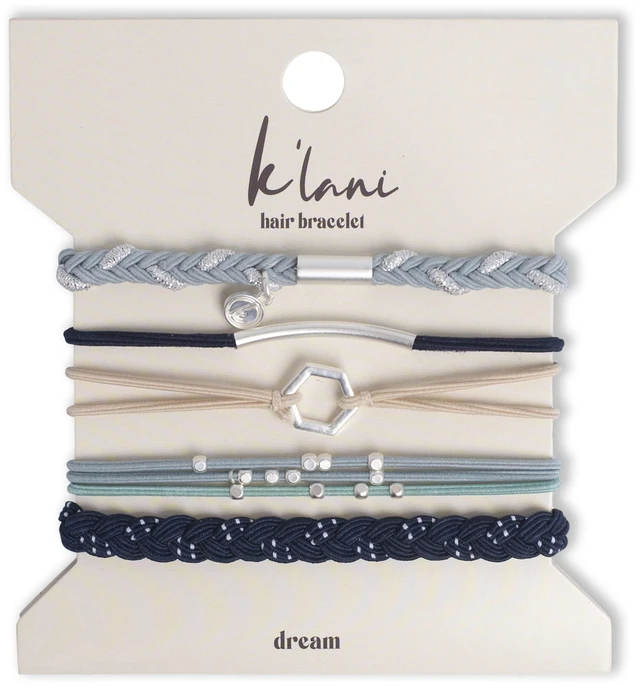 Main image of Dream Hair Tie Bracelets - Elastic Ponytail Holder - Medium | Doubles as stylish jewelry; strong-hold ponytail holder; gift for birthdays, Mother's Day & graduation; set of 5
