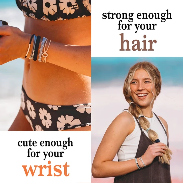 Alt view image 2 of 7 - Dream Hair Tie Bracelets - Elastic Ponytail Holder - Medium | Doubles as stylish jewelry; strong-hold ponytail holder; gift for birthdays, Mother's Day & graduation; set of 5