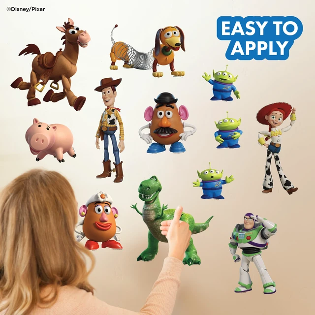 Alt view image 3 of 7 - Disney Toy Story Wall Decals - Set of 12 Vinyl Stickers for Nursery Bedroom Bathroom - Peel and Stick Room Decorations