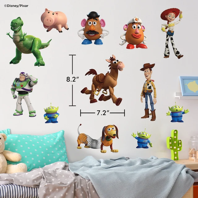 Alt view image 5 of 7 - Disney Toy Story Wall Decals - Set of 12 Vinyl Stickers for Nursery Bedroom Bathroom - Peel and Stick Room Decorations