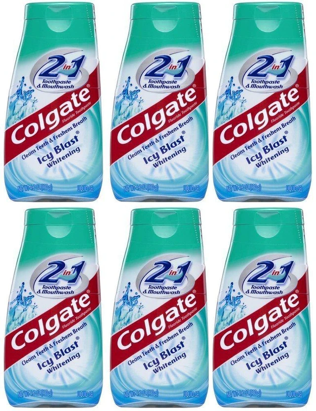 Main image of 2 in 1 Toothpaste Mouthwash Whitening 4.6 Tubes, Icy Blast, 27.6 Oz, Pack of 6