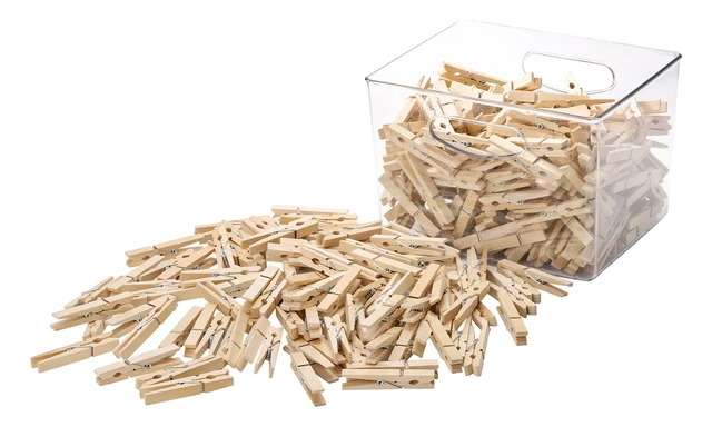Alt view image 4 of 4 - 200pcs 3inch Clothes Pins Wooden Clothespins Heavy Duty Spring Wood Clips for Laundry Hanging Clothes Pictures Crafts