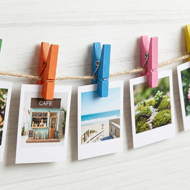 Alt view image 5 of 7 - 500PCS 1.38 Inch Mini Colorful Wooden Clothespins, 10 Colors Small Spring Clips Bulk for Crafts, Photos, Decor, Hanging Pictures, Art Wall, Towels