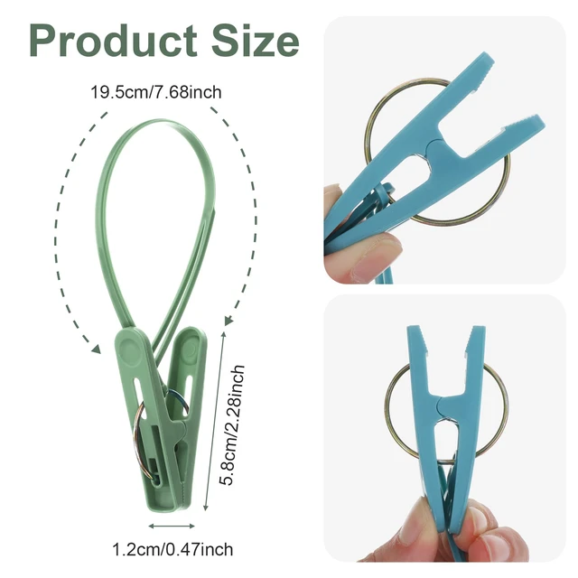 Alt view image 2 of 7 - 120 Pack Clothes Pins Clothes Peg Clip Pins with Plastic Rope for Clothesline, Mini ClothesPins with Hanging Rope, Multicolor Drying Clothing Clips Hooks for Hanging Socks Hats Pants Towel Photo