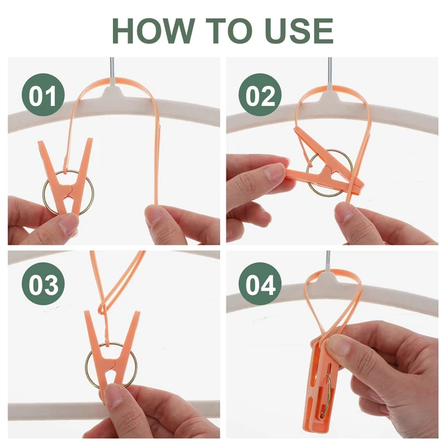Alt view image 7 of 7 - 120 Pack Clothes Pins Clothes Peg Clip Pins with Plastic Rope for Clothesline, Mini ClothesPins with Hanging Rope, Multicolor Drying Clothing Clips Hooks for Hanging Socks Hats Pants Towel Photo