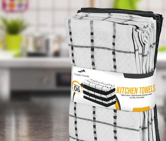 Alt view image 6 of 7 - Kitchen 12 Pack 15x25 Inch 100% Cotton Popcorn Terry | Super Soft, Absorbent, Tea and Bar Towel Set, Linen Dish Towels, Multipurpose Kitchen Use