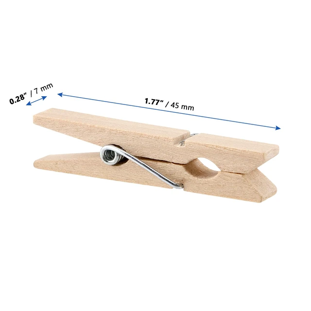 Alt view image 2 of 7 - 400Pcs 1.77 x 0.27 Inch Wooden Small Clothes Pins, Mini Wooden Clothespins, Wooden Clamp Clothes Pins Clip for Documents, Paper, Photos Fixing